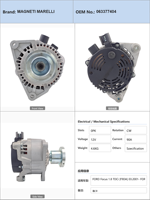 Alternateur de voiture pour Ford Focus 1.8 TDCi F9DA 03.2001, pour Ford Focus 1.8 TDCi F9DB 03.2001 063377404