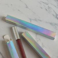 Boîte cosmétique en papier pour rouge à lèvres avec logo personnalisé, impression holographique, gloss à lèvres