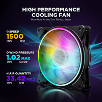 Asiahorse-Ventilateur pour ordinateur de jeu RGB, 6 broches, 120mm, boîtier de refroidissement, 12cm