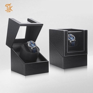 Remontoir de montre unique automatique avec boîte de remontoir de montre à moteur japonais Mabuchi silencieux et cuir noir pour montres automatiques - Product Image 3