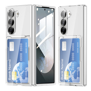 Étui portefeuille transparent haut de gamme pour Samsung Z Fold 7 avec porte-cartes et support, design de luxe, anti-rayures - Product Image 1