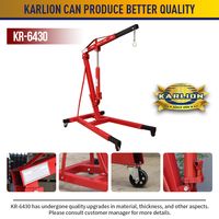 Cric hydraulique fixe KARLION KR-6430 500 kg, pliable, en métal, pour atelier automobile, certifié CE, grue de levage