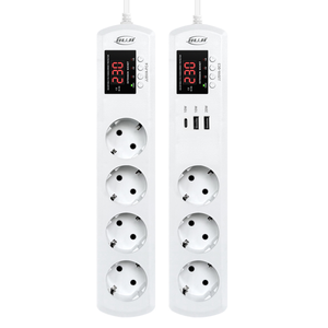 Safeguard Home Devices JIUJI Adjustable Voltage Current Protector EU Type F <strong>Plug</strong> <strong>Socket</strong> Workshop 220V Power <strong>Extension</strong> - Product Image 1