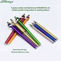 Pulpen Stylus Layar Sentuh 3-in-1 Promosi dengan Logo Kustom, Tinta Gel Hitam Ujung 0.5mm, Plastik, Cetak UV
