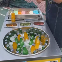 Machine à glace pilée commerciale en acier inoxydable pour boissons froides, type chariot thaïlandais, pour cola et boissons glacées