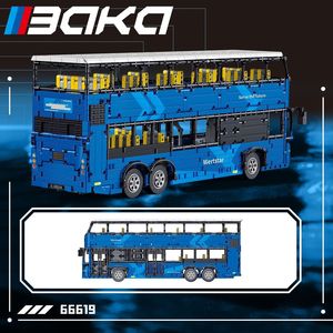 BaKa 66619 Double Decker Bus <b>Building</b> Block <b>Model</b> Toy 800+ Pieces Plastic Interlocking Blocks For Boys Youth Assembly Kit - Product Image 3