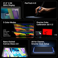Monitor de Dibujo Profesional HUION Kamvas 22 Gen 3 2.5K QHD con 16384 Niveles de Presión para Diseño Gráfico y Estudio de Animación