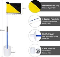 Portable Double Face 3ft Golf Flagstick Hole Cup Set Backyard Putting Green Driving Range Practice Tapis de frappe à deux sections