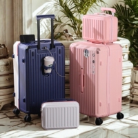 OEM ODM Nouveau Ensemble de 2 valises 14-20 pouces avec porte-gobelet USB, approuvé par les compagnies aériennes, grande capacité, élégant, classique, simple