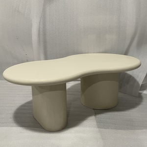 โต๊ะกาแฟสีขาวครีมทรงหยักแบบทันสมัย - Product Image 5