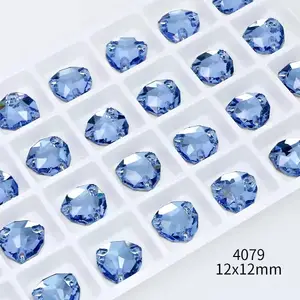 Mixed Shape Aquamarine Color Flatback Rhinestones Sew-on Crystal Wholesale Lead-free Crystal Beads For Garment Shoes Accessories