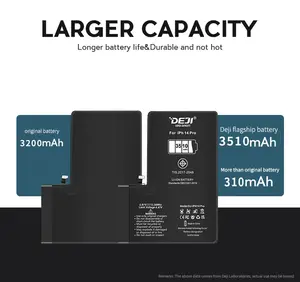 DEJI produsen 18 tahun baterai ponsel Oem untuk iPhone 14 PRO Bateria