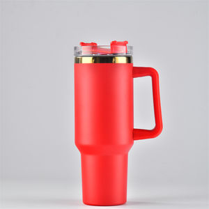 Vaso de viaje de 40 oz, reutilizable, recubierto de polvo, doble pared, acero inoxidable, aislado, 40 oz, taza de café, taza de <span class=keywords><strong>coche</strong></span> con asa, tapa de paja - Product Image 6