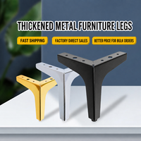 Pied de meuble en métal à trois branches de luxe léger pour table de chevet, meuble TV et table basse