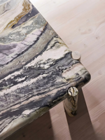 Table basse moderne en pierre naturelle Calacatta Viola Purple Marble avec finition polie