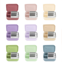 Boîte à lunch bento en acier inoxydable 304 et silicone avec séparateurs pour enfants et adultes, compatible micro-ondes et lave-vaisselle