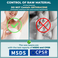 100g de Perlas de Cera Depilatoria Industrial Hipoalergénicas Transparentes (Probadas por Dermatólogos) para Depilación en Zonas Sensibles