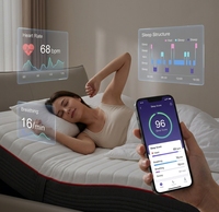 Matelas intelligent en soie glacée respirante certifié Oeko-Tex avec moteur Okin et adaptation du sommeil par IA, sommeil profond sans bruit pour toute la famille