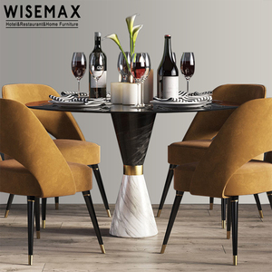 WISEMAX-mesa <span class=keywords><strong>de</strong></span> comedor <span class=keywords><strong>de</strong></span> mármol negro <span class=keywords><strong>de</strong></span> lujo, muebles modernos <span class=keywords><strong>de</strong></span> cristal redondo para restaurante y hogar, para sala <span class=keywords><strong>de</strong></span> estar - Product Image 1