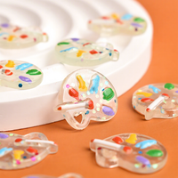Mini palette de peinture à paillettes lumineuses résine Cabochon à dos plat pour la fabrication de bijoux à bricoler soi-même décoration de coque de téléphone en épingle à cheveux