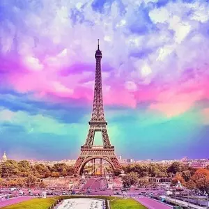 Grosir Lukisan Berlian 5D Menara Eiffel DIY Karya Seni Lengkap Art Deco Mural