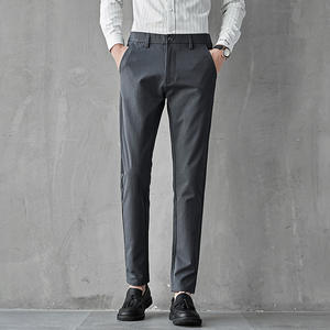 Venta caliente Pantalones sin hierro para hombres Pantalones casuales de negocios de pierna recta Pantalones de nueve puntos Pantalones negros - Product Image 2