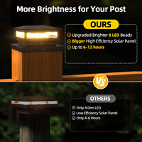 Lampe à colonne solaire d'extérieur avec LED pour villa mur de jardin lampe murale à colonne de jardin étanche pour l'éclairage de tête de porte de paysage