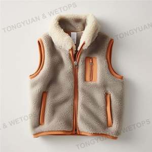 Prix usine polaire gilet hiver doux qualité fille fermeture éclair <span class=keywords><strong>sans</strong></span> manches veste avec poches bébé garçon mignon gilet - Product Image 2
