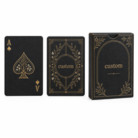 Kartu Permainan Poker Kertas Kraft Hitam Dua Sisi Daur Ulang Kustom dengan Cetak dan Emboss untuk Pernikahan