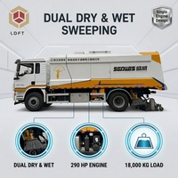 SCDWES IOS Sertifikalı 180KW Güçlü 3.5m Süpürme Genişliğine Sahip Islak/Kuru Çift Kullanımlı Yol Süpürme Makinesi 89km/s Hız 95% Verimlilik Otoyol 5000mm