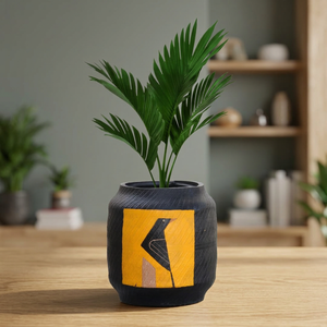 Stylish Indoor Black Flower <b>Pot</b> Modern Decorative Home Planter Office Desk <b>Holder</b> for Living Room Decor Tabletop Greenery - Product Image 4