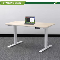 Bureau debout électrique réglable avec panneau intelligent et crochet pour sac à dos, design moderne, pour bureau à domicile, noir érable