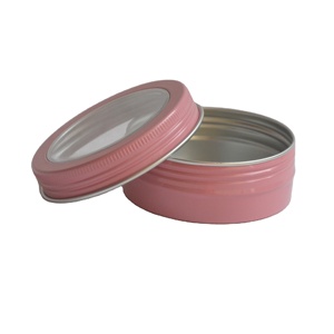 Bạc Đen Hồng Vàng Trà <span class=keywords><strong>Container</strong></span> 30G 60G 100 5Oz Nhôm Cửa Sổ Jar Nhôm Nến <span class=keywords><strong>Container</strong></span> Tin Có Thể Với <span class=keywords><strong>PVC</strong></span> Cửa Sổ Nắp - Product Image 2