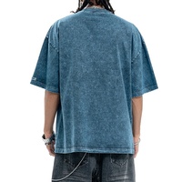 T-shirt noir hommes neige sable lavage surdimensionné détruit poids lourd hommes T-shirt T-shirt imprimé à la demande avec Logo Logo personnalisé