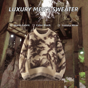 2025 New Fall Winter High End Luxury Men's Knitted <b>Sweater</b> Front Logo Anti-Wrinkle <b>Pullover</b> Soft Warm Christmas Jumper - Product Image 2