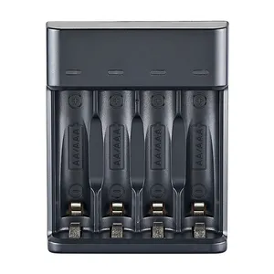 1,5 V Lithium-Ladegerät mit 4 Steckplätzen und Anzeige AA Smart Battery Charger USB-Schnell ladung
