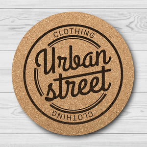 Black Printed Cork Coaster <b>Drinkware</b> Accessory - Product Image 1