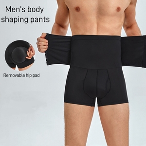 Pantalones de Compresión Fuerte para Hombre, Almohadillas de Cadera Desmontables, Entrepierna Abierta con Hebilla, Cintura Alta, Calzoncillos Tipo <span class=keywords><strong>Boxer</strong></span>, Pantalones Moldeadores de Cuerpo para Hombre - Product Image 2