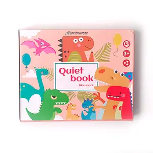 Wholesale quiet book games baby dinosaurs number animal flash cards cognitive cards busy book paper packaging box