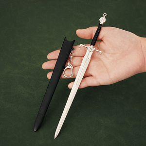 <span class=keywords><strong>Thrones</strong></span> metallo portachiavi ghiaccio e fuoco spada lunga GTR12 alla moda in lega <span class=keywords><strong>di</strong></span> zinco arma giocattolo per Targaryen accessori per il gioco - Product Image 6