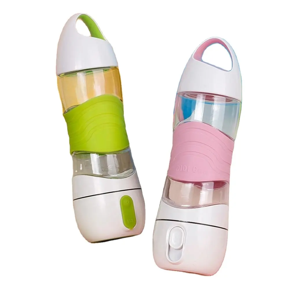 Nieuwe Creatieve Spray Waterfles Draagbare Atomizing Flessen Outdoor Sport Gym Drinkwaren Flessen Shaker Met Verlichting