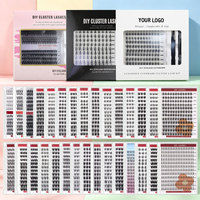 Kit de cils en grappe en gros, marque privée, kit d'extension de cils DIY, cils en grappe effet faux vison moelleux