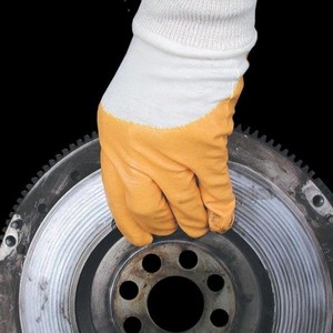 Guante de herramienta de torneado impregnado de algodón/NBR tamaño 9 amarillo - Product Image 4