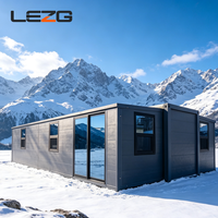 Maison préfabriquée extensible résistante aux ouragans, 3-4 chambres, villa conteneur pliable en acier léger pour hôtel-resort et camping