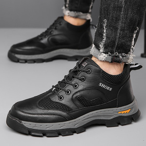 Botas de senderismo de invierno para hombre, forradas de lana, cálidas, informales, para exteriores, con cordones, aislantes, color negro, talla 42 - Product Image 3