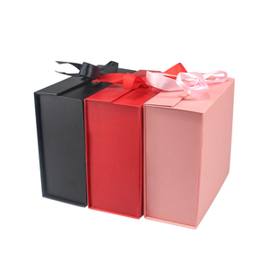 Custom Golden Ribbon Magnetic Pink Book Shaped Luxury Gift Boxes with Matt Lamination Embossing Recyclable <b>Packaging</b> - Product Image 4