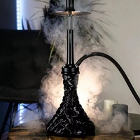 Chicha en gros d'Allemagne, en acier inoxydable, design droit, pour fêtes et bars à chicha, en alliage, avec tuyau inclus