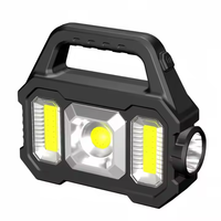 Lampe de travail solaire multifonction, projecteur, lampe torche rechargeable, LED COB portable, lampe de camping extérieure en plastique 5W