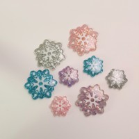 100 pièces de décorations en résine flocon de neige assorties pour Noël, scrapbooking, décoration de coques de téléphone, artisanat DIY, accessoires de fabrication de bijoux