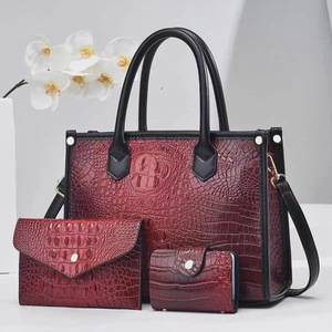 New Wholesale 3 in 1 Shoulder Bags Set Brand Ladies Fashion Good Quality PU Leather Luxury Women's <b>Handbags</b> With Purse - Product Image 2